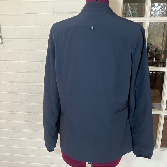 Barco One Wellness Scrub Jacket Navy Blue | Zip Front | Stretch Women’s Large - Picture 5 of 8